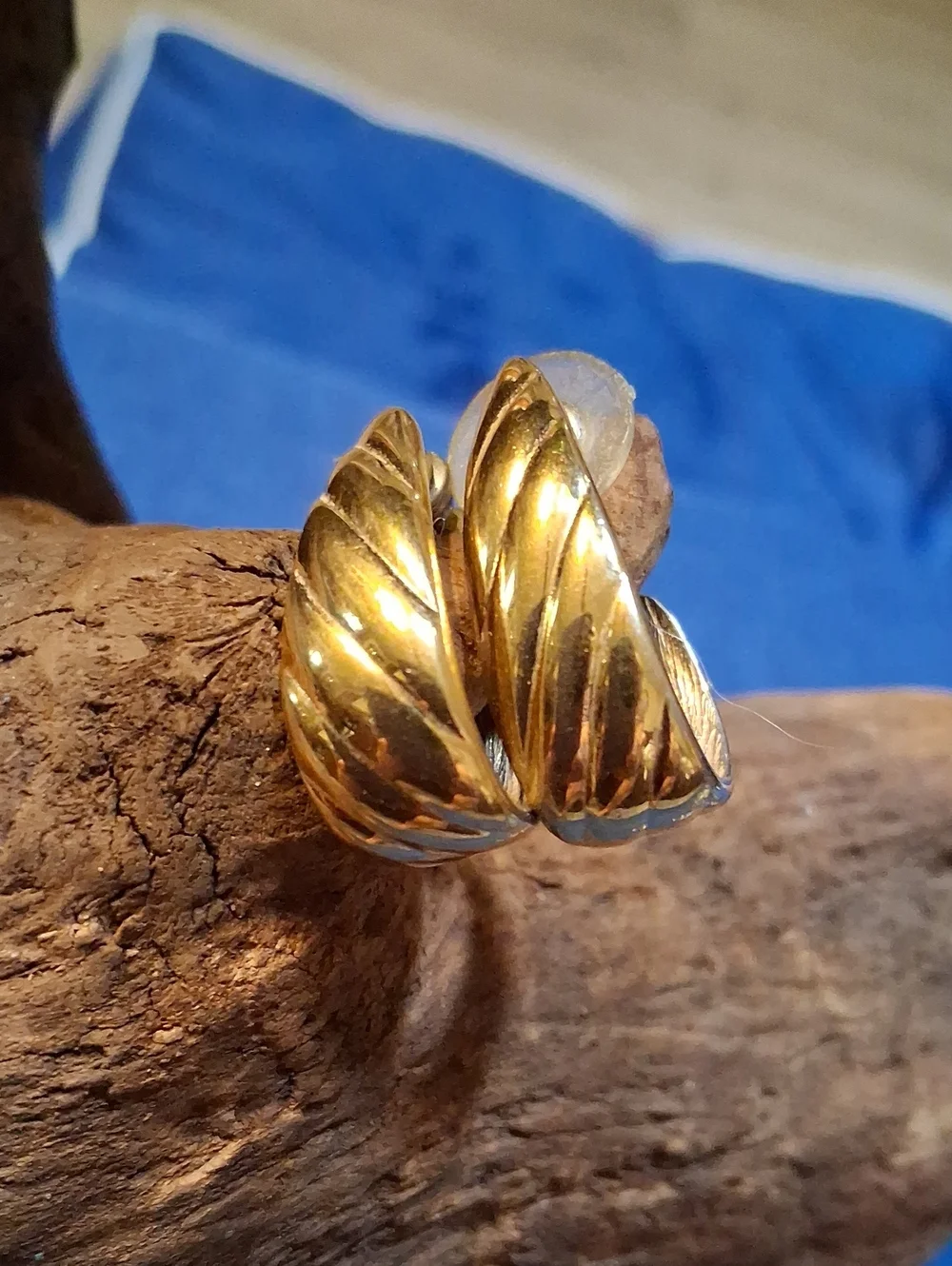 Gold-Tone Sculpted Hoop Earrings - Women Jewelry
